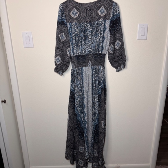 Free People Mexicali Rose Maxi Dress Women's LG Multicolor Boho Smocked - Picture 5 of 6